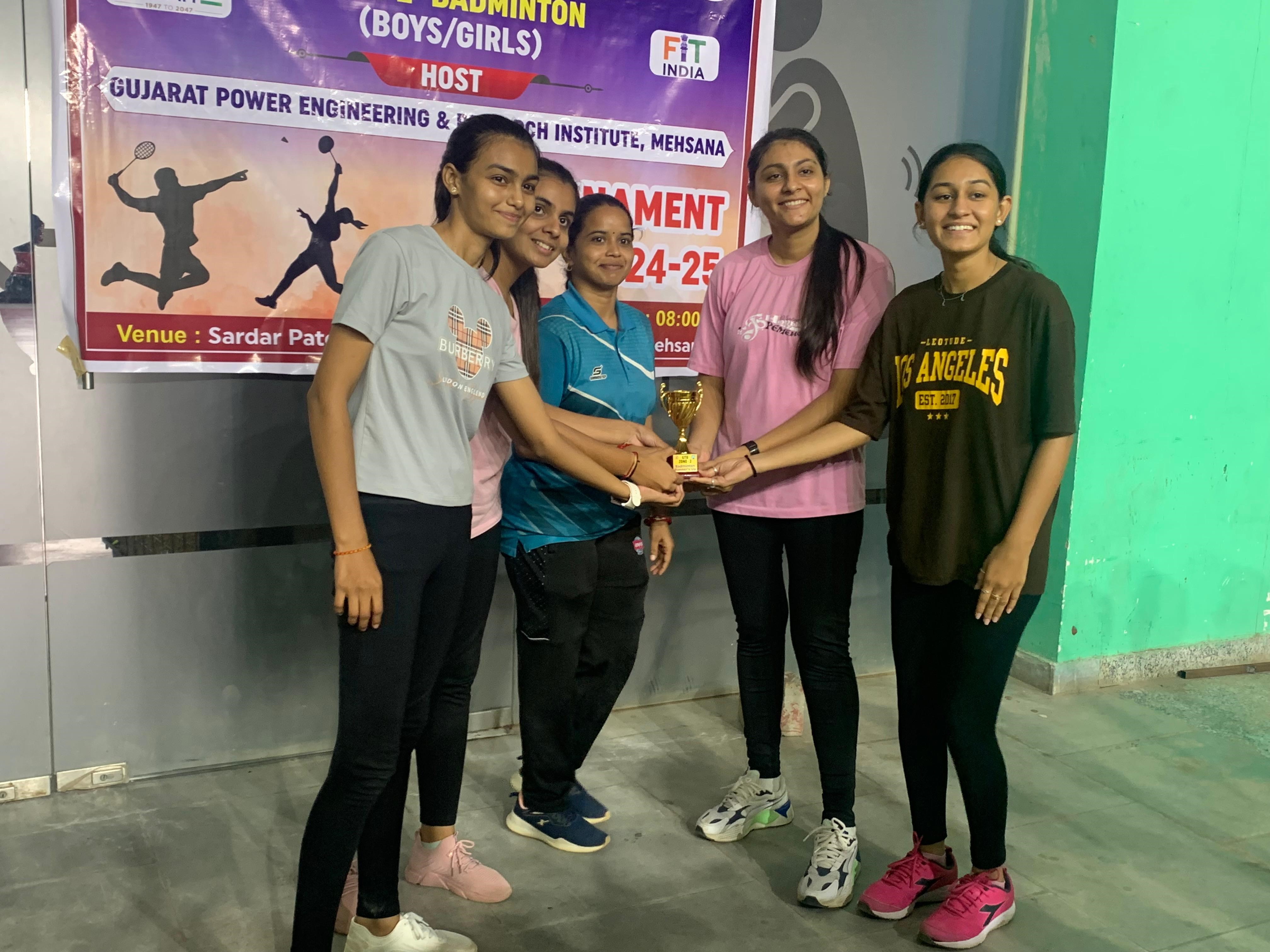 Inter college Game-Badminton(Girls)-Zone-2 organized by GTU University